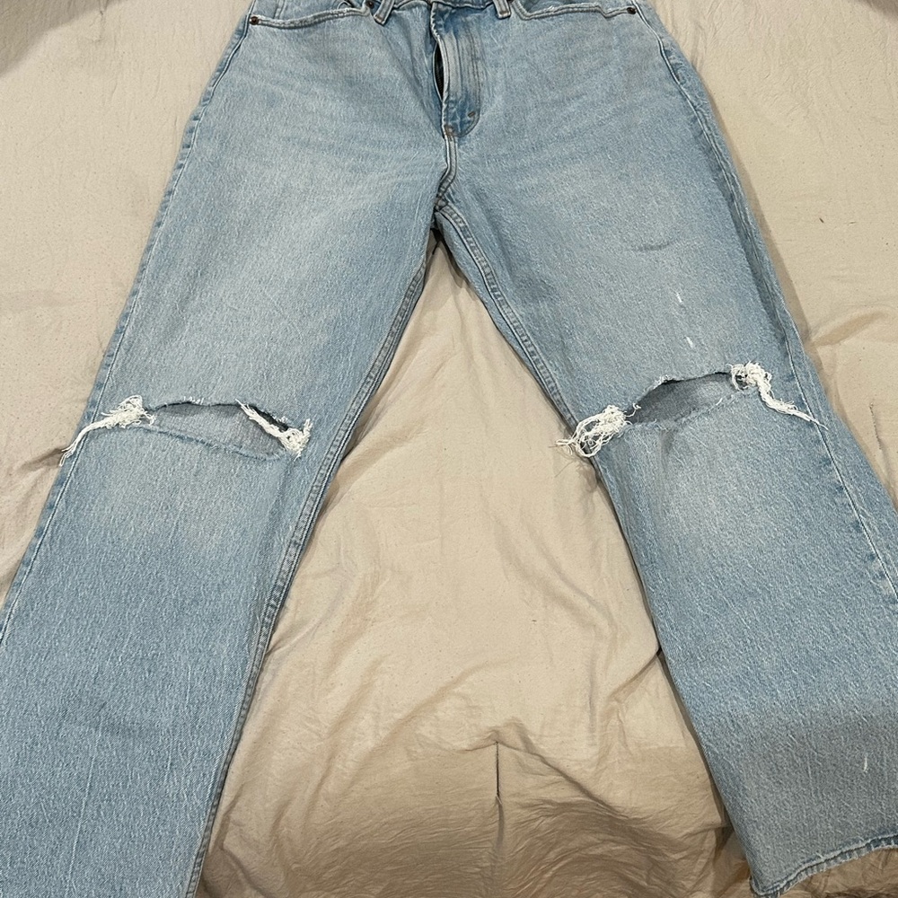 Light Blue Distressed Abercrombie & Fitch Jeans
